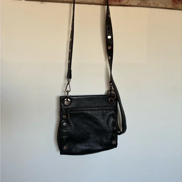 Hammitt Tony Medium Crossbody Studded Leather Bag in Black/Gunmetal - Picture 2 of 10